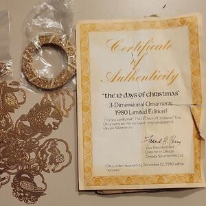 Oneida Silversmiths Gold Christmas Ornament